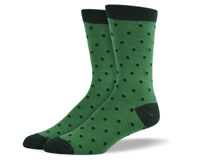 Men's Dark Green Small Polka Dots Socks