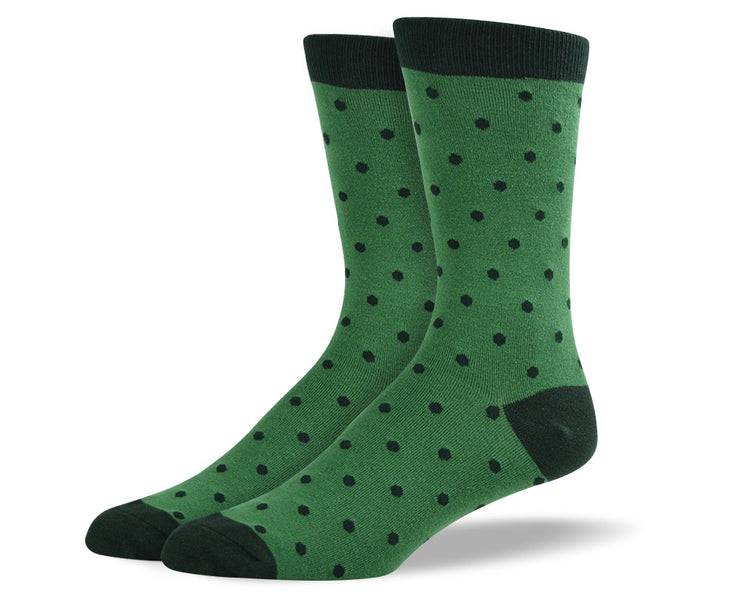 Men's Dark Green Small Polka Dots Socks
