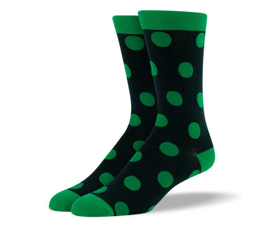 Men's Dark Green Big Dots Socks