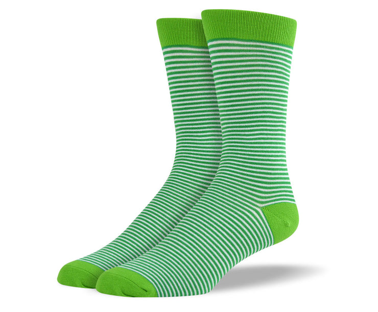 Men's Dark Green Thin Stripes Socks
