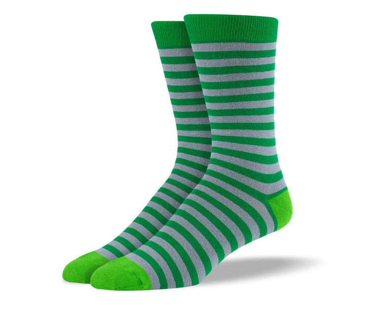 Men's Dark Green Stripes Socks