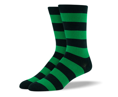 Men's Dark Green Thick Stripes Socks
