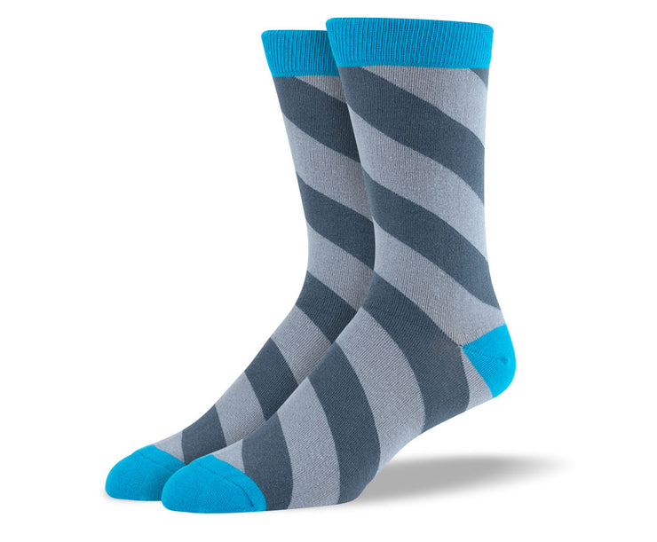Men's Grey Diagonal Stripes Socks