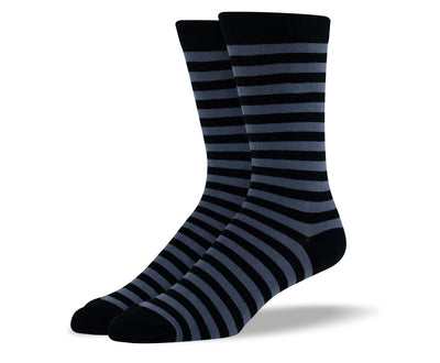 Men's Grey & Black Stripes Socks