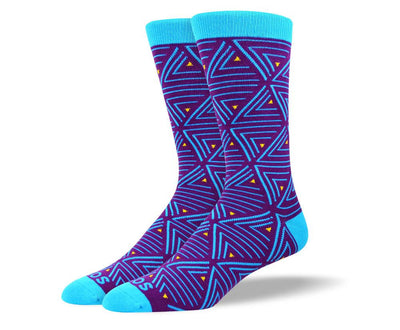 Men's Fancy Blue Triangle Socks