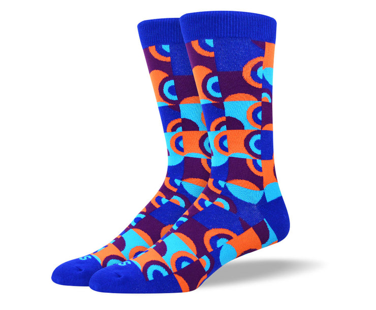 Men's Crazy Blue Fun Art Socks