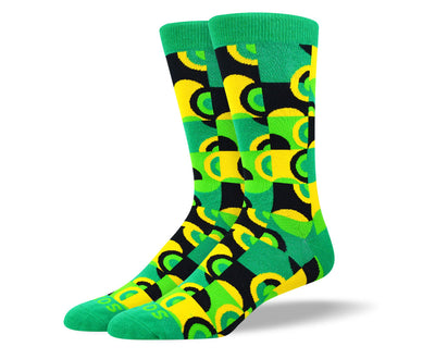Men's Colorful Green Art Socks