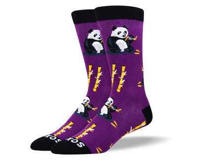 Men's Funny Purple Panda Socks