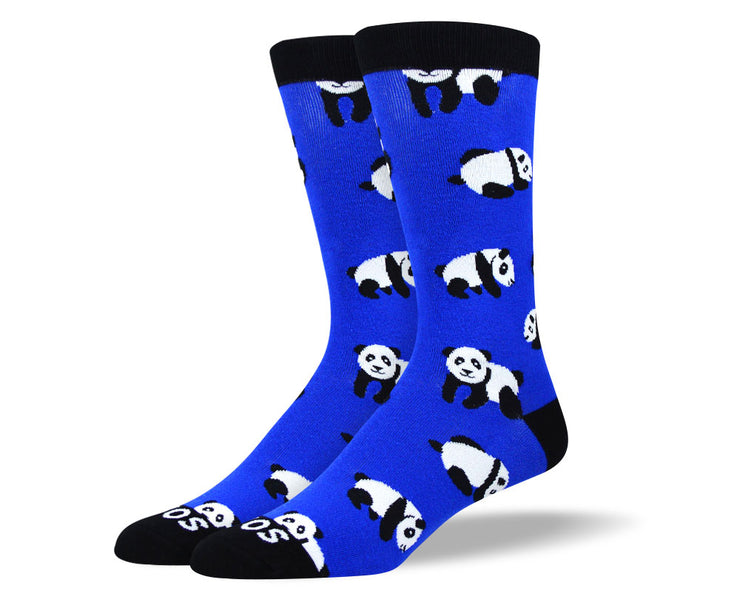 Men's Crazy Blue Panda Socks