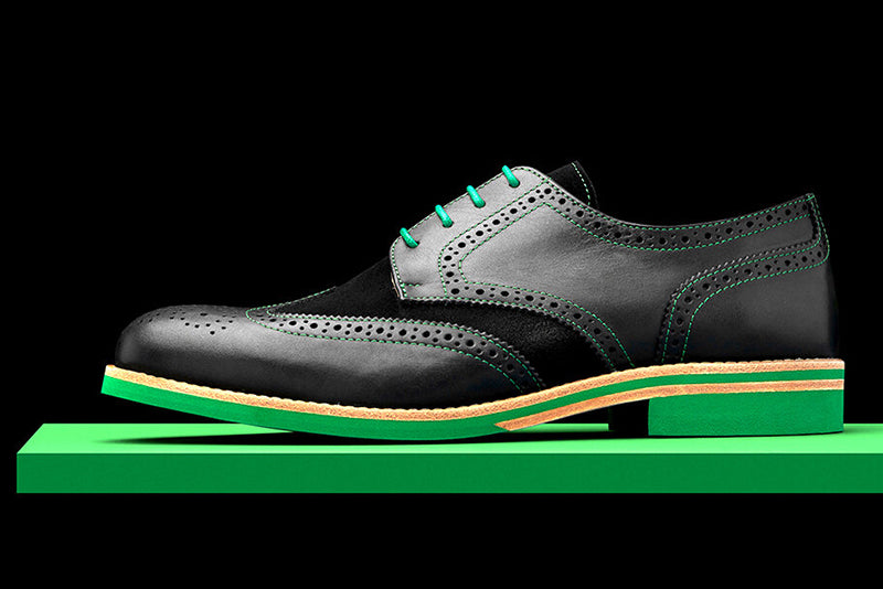Mens Black & Green Leather Wingtip Dress Shoes | Soxy Socks Soxy.com Mens Black & Green Leather Wingtip Dress Shoes | Soxy Socks Soxy.com