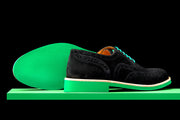 Mens Black & Green Suede Wingtip Dress Shoes - Size 12