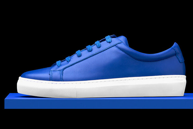 Mens Blue Leather Sneakers