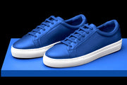 Mens Blue Leather Sneakers