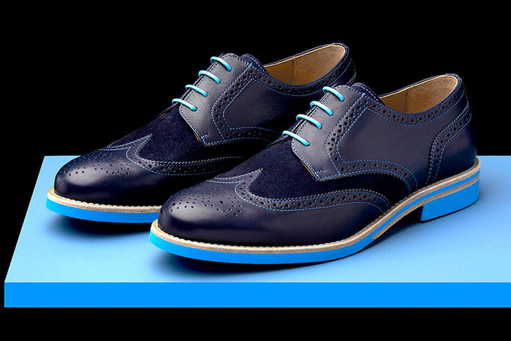 Mens Blue Leather Wingtip Dress Shoes | Soxy Socks Soxy.com Mens Blue Leather Wingtip Dress Shoes | Soxy Socks Soxy.com