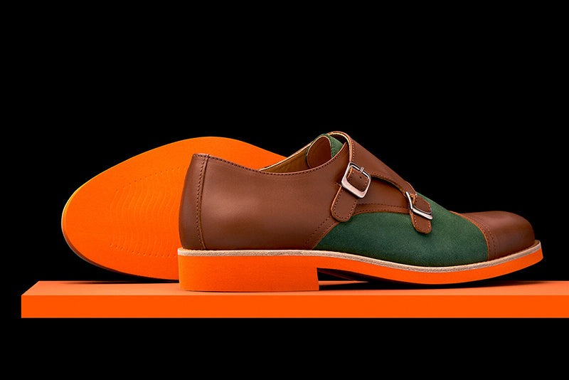Mens Brown & Green Leather Double Monk Strap Dress Shoes - Size 12 Soxy.com Mens Brown & Green Leather Double Monk Strap Dress Shoes - Size 12 Soxy.com