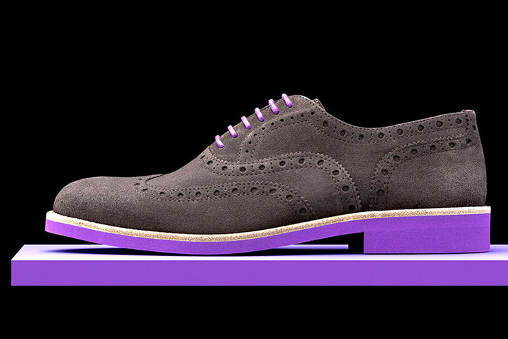 Mens Grey & Purple Suede Wingtip Dress Shoes | Soxy Socks Soxy.com Mens Grey & Purple Suede Wingtip Dress Shoes | Soxy Socks Soxy.com