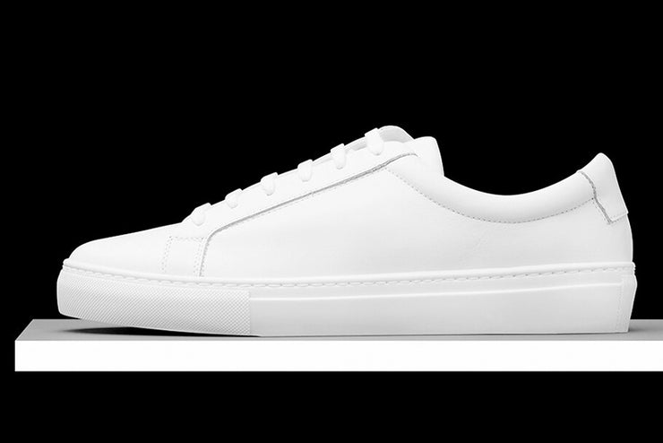 Mens White Leather Sneakers