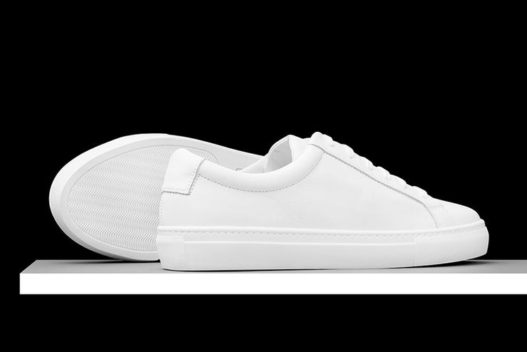 Mens White Leather Sneakers