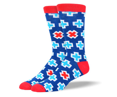 Men's Blue Cross Socks