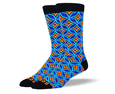 Men's Blue Funky Pattern Socks