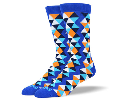 Men's Blue Funky Socks Triangle