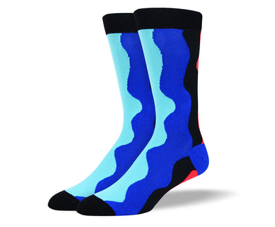 Men's Blue Wavy Socks