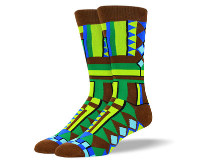 Men's Brown Fun Pattern Socks