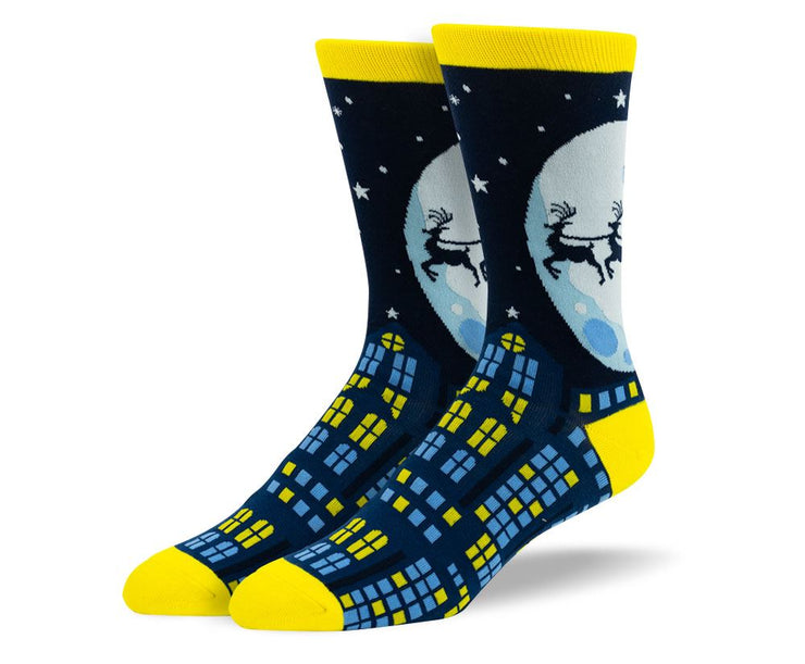 Men's Christmas Flying Reindeer Socks