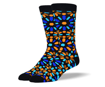 Men's Colorful Flower Art Socks