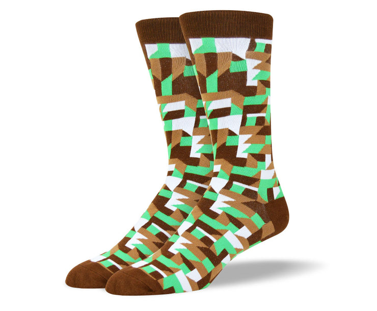 Men's Crazy Brown Dress Socks