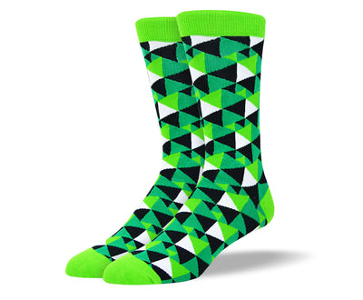 Men's Crazy Green Triangle Socks