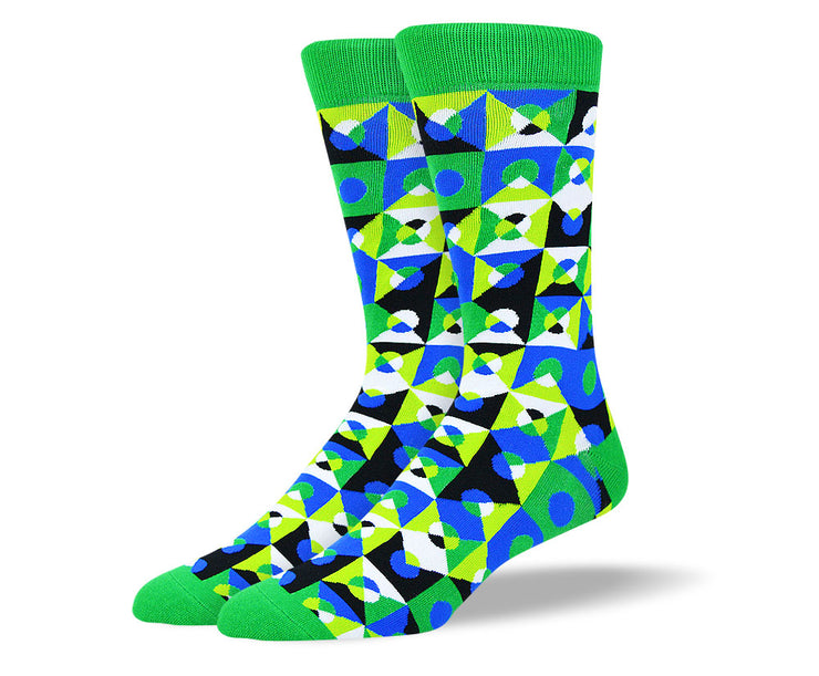 Men's Green Crazy Shape Socks