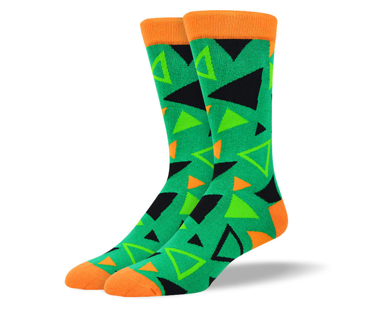 Men's Green Triangle Pattern Socks