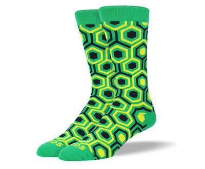 Men's Novelty Green Pattern Socks