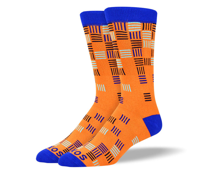 Men's Orange Funky Lines Socks