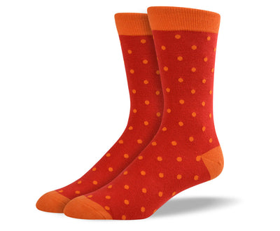 Men's Orange Small Polka Dots Socks