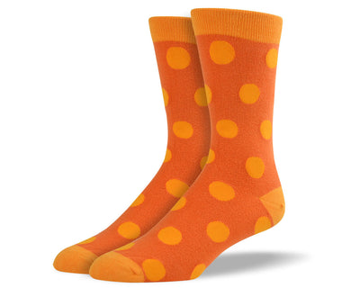 Men's Orange Big Dots Socks