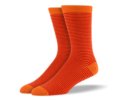 Men's Dark Orange Thin Stripes Socks