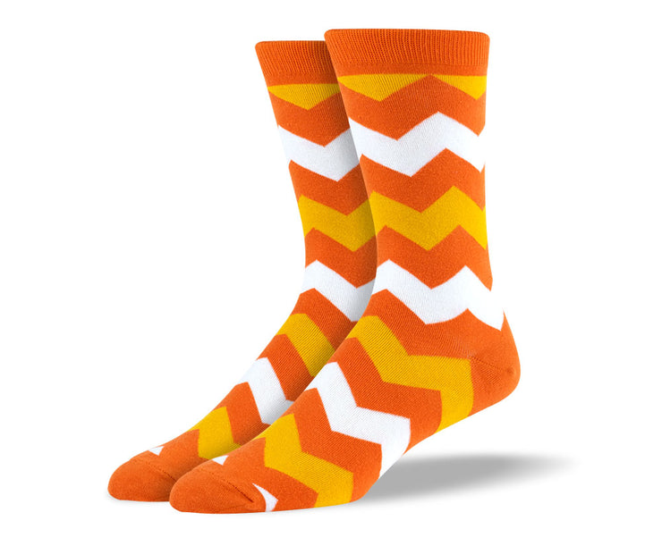Men's Orange Zig Zags Socks