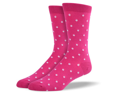 Men's Dark Pink Small Polka Dots Socks