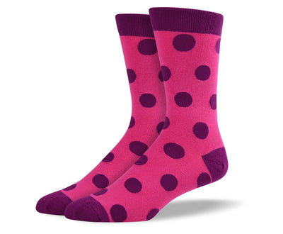 Men's Dark Pink Big Dot Socks