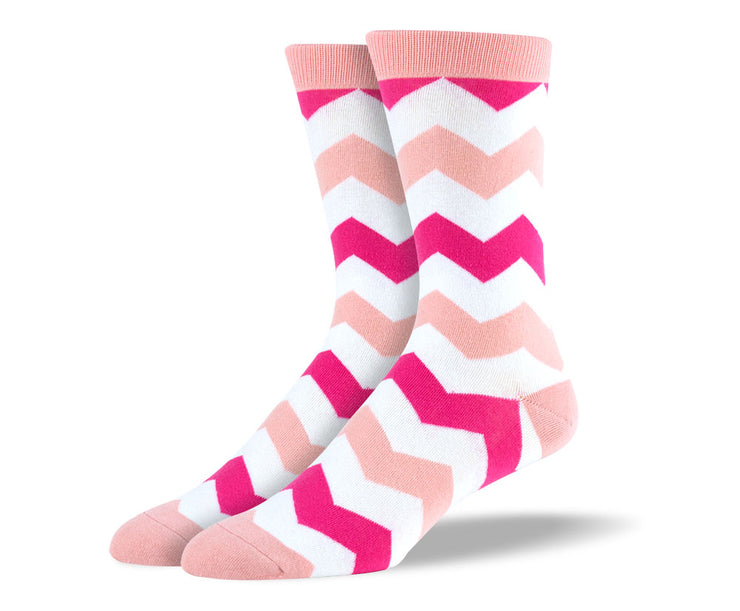 Men's Pink Zig Zag Socks