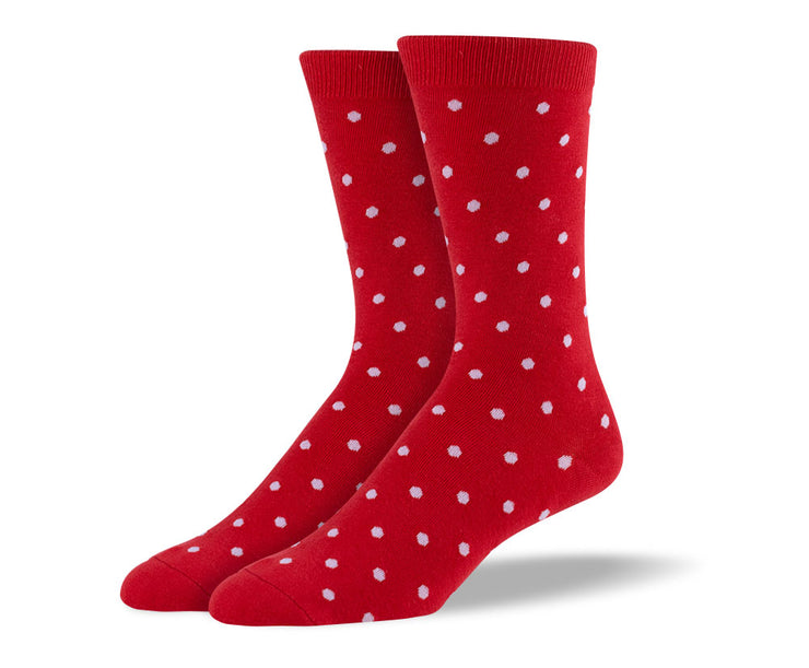 Men's Red Small Polka Dots Socks