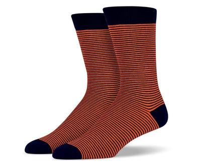 Mens Orange Thin Striped Socks
