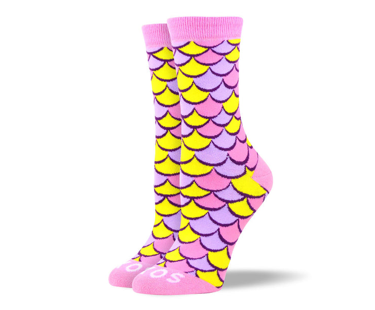 Pink Funky Socks Women's Funky Pink Scales Socks – Soxy.com