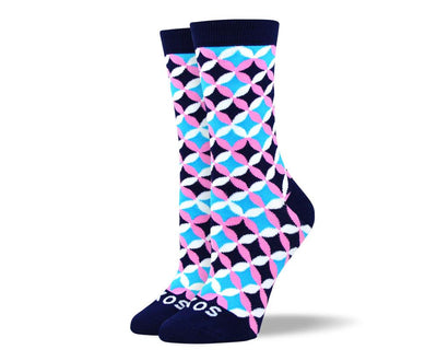 Women's Cool Blue Flower Petal Socks