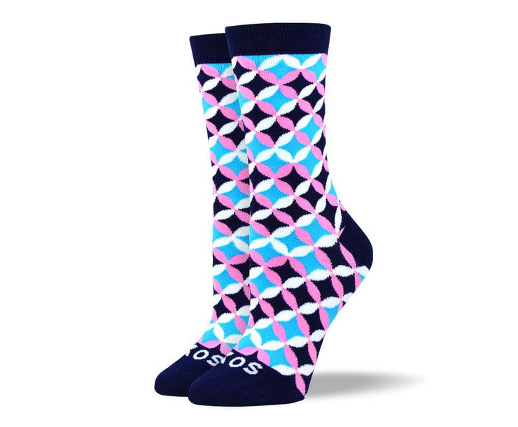 Women's Trendy Blue Flower Petal Socks