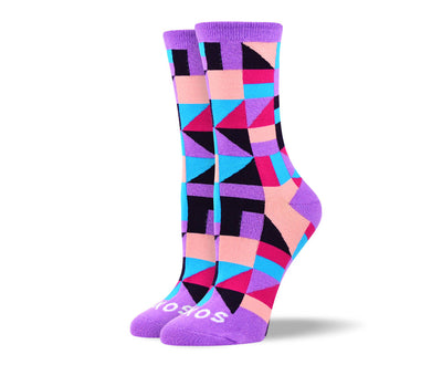 Women's Crazy Purple Art Socks