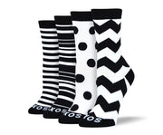 Women's Cool Black & White Sock Bundle - 4 Pair
