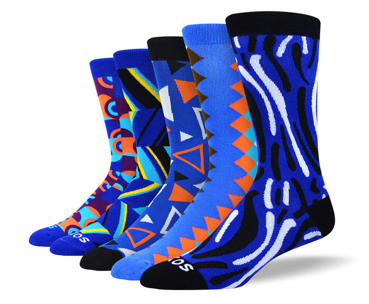 Men's Funny Blue Sock Bundle